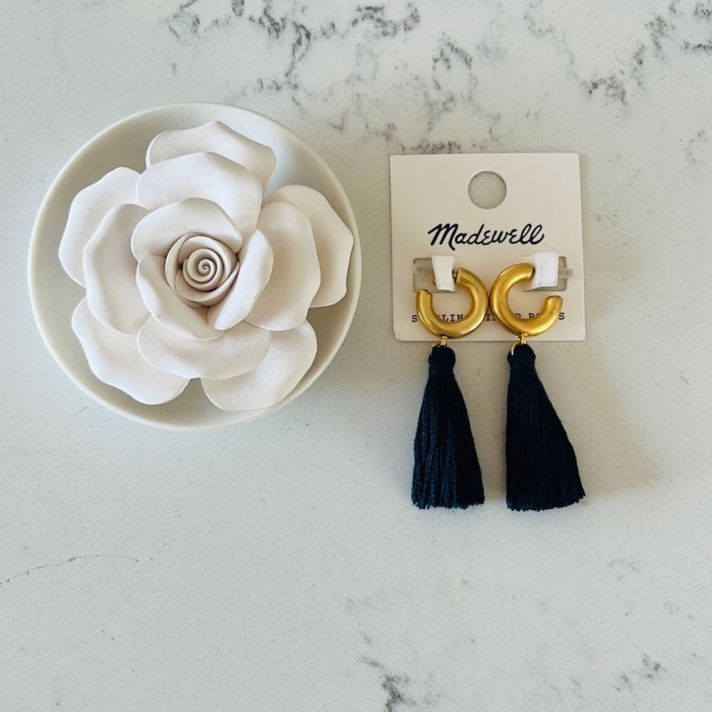 Madewell Lantern Navy blue Tassel Earrings - Picture 4 of 9